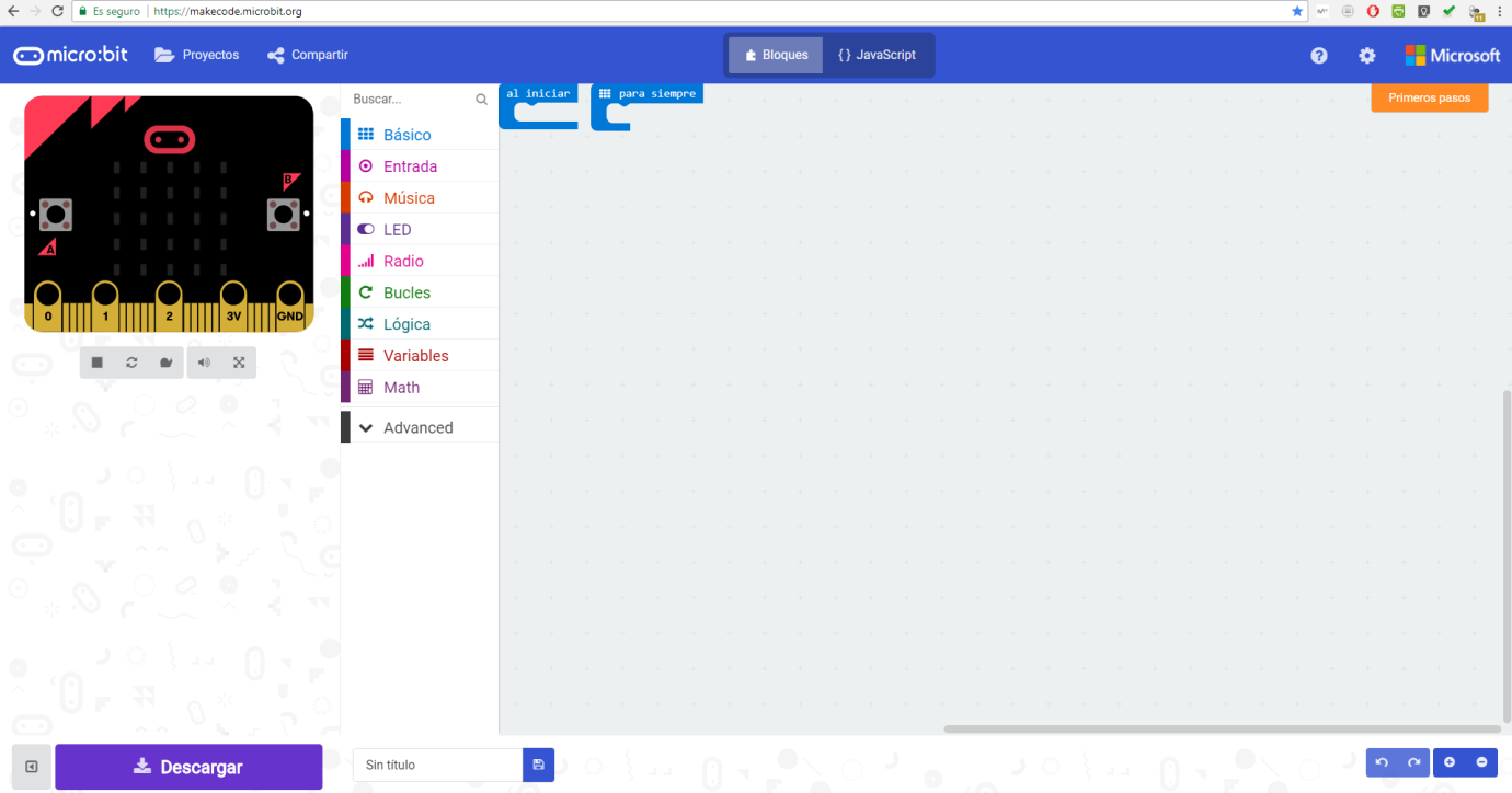 página de programación